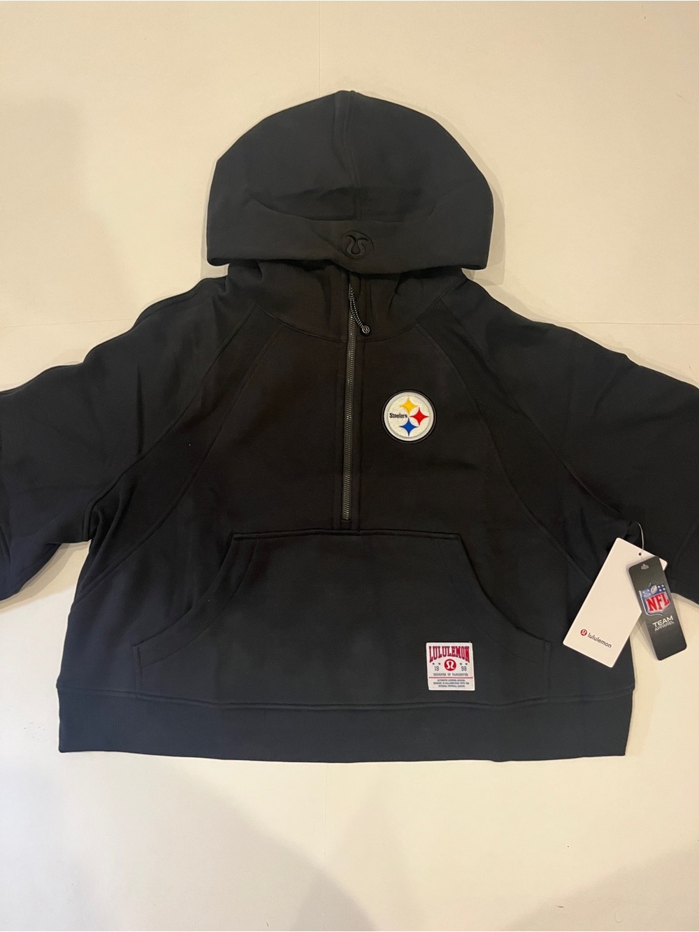 NWT Lululemon NFL Pittsburgh Steelers Women’s Scuba Half-Zip Hoodie Black XL/XLL